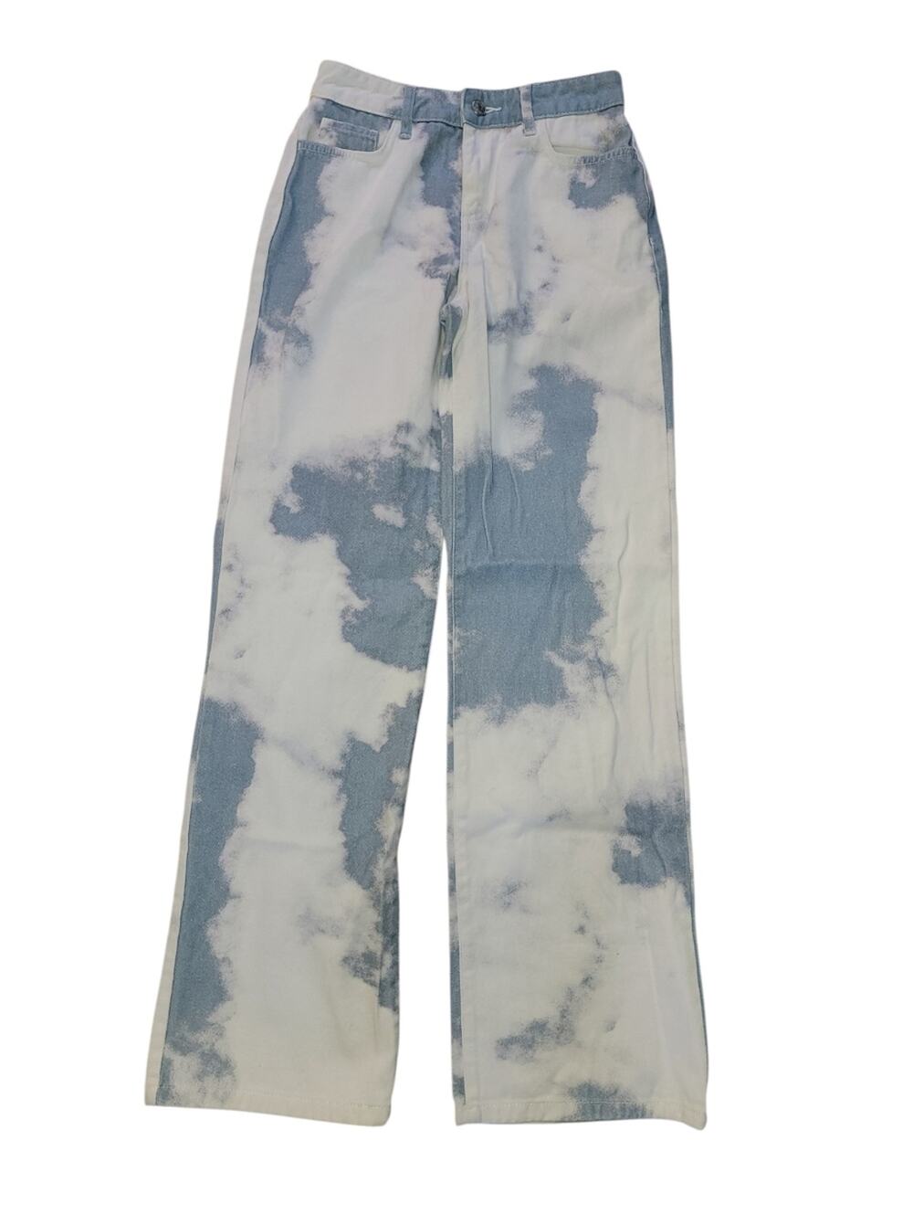 Jaded London Cloud Print Boyfriend Fit High Waist Jeans Size 25